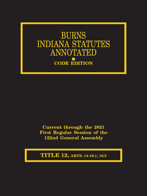 cover image of Burns' Indiana Statutes Annotated